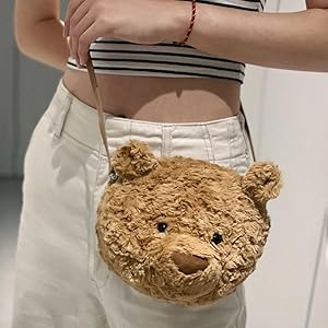 Bear Crossbody Bag 3D Cute Crossbody Bag Plush Casual